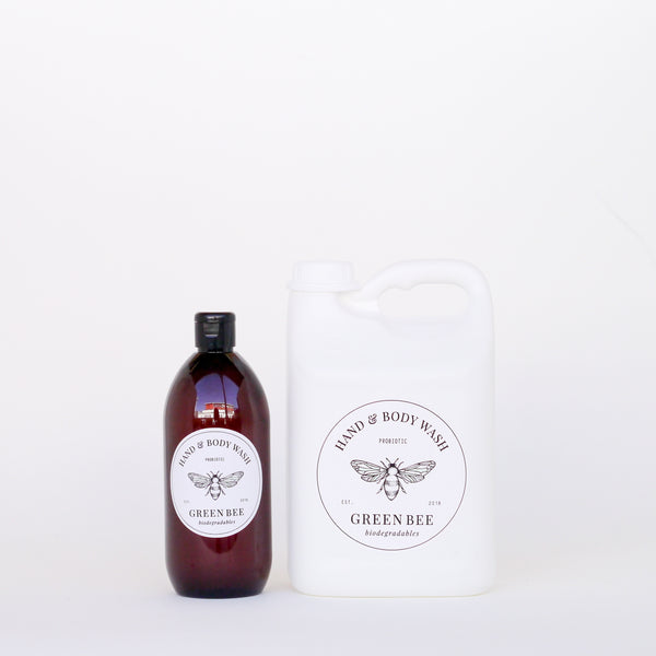 Hand & body probiotic wash - 2 litres plus 500ml shower bottle